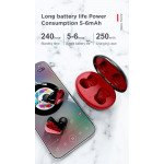 Wholesale TWS Stereo 9D Sound True Wireless Earbuds Touch Control Bluetooth Wireless Headset P68 (Black-Red)